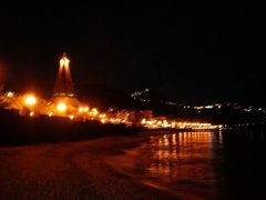 Jiardini Naxos ジャルディーニの夜景,　ナクソスの海辺からの夜景