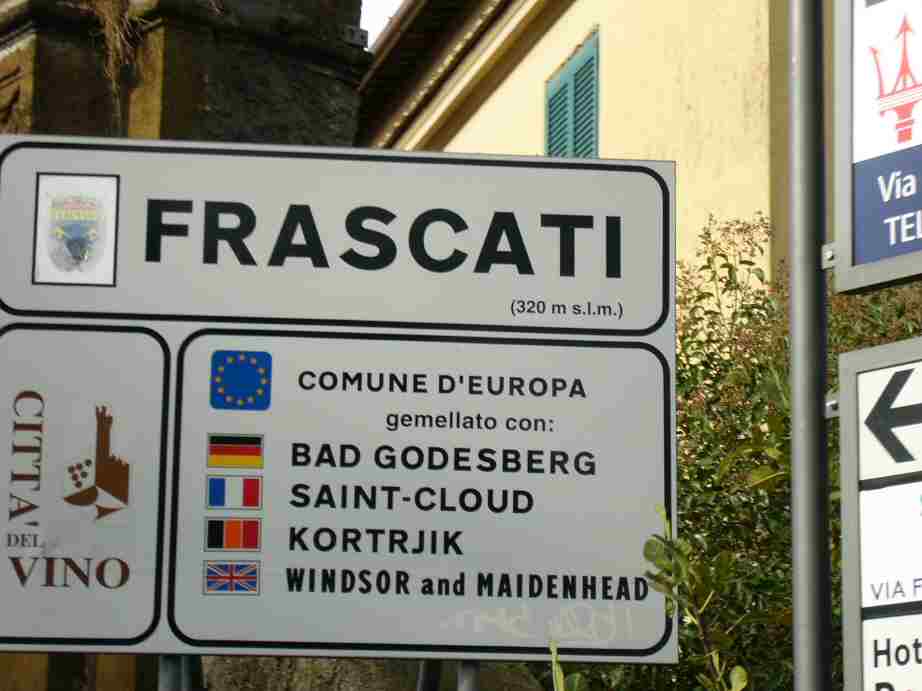 イタリア,フラスカティの看板